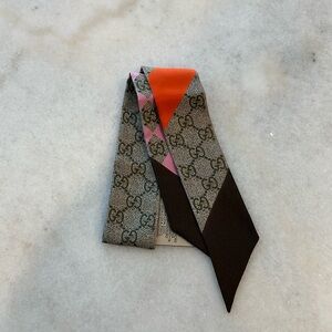 Gucci Silk Twill Scarf - Brown Pink Purple Orange